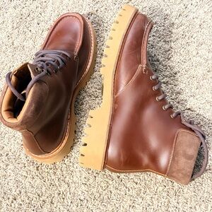 Aldo Dark Brown Men's Boots with Tan Soles